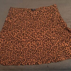 The Limited Orange and Black Leopard Print Mini Skirt